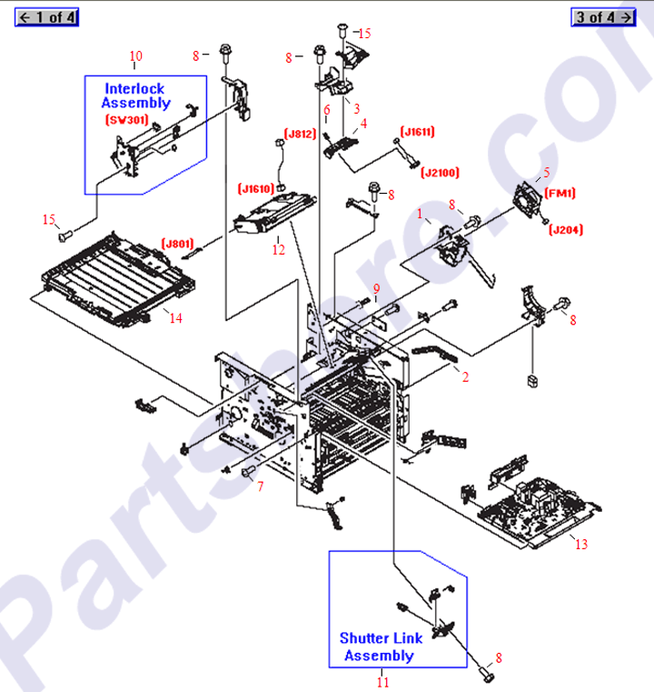 RM1-1320-030CN printer picture diagrams and photos